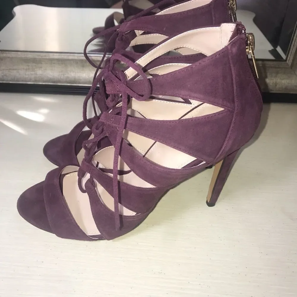 Victoria's Secret Open Toe Angel Wing Stiletto Lace up Cut Out Sandal-Sz 8.5